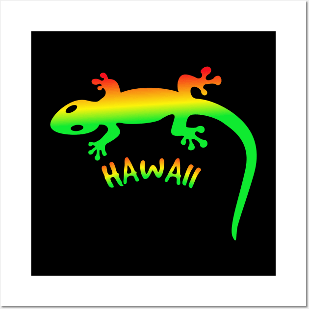 Hawaiian lucky gecko t-shirt Wall Art by Coreoceanart